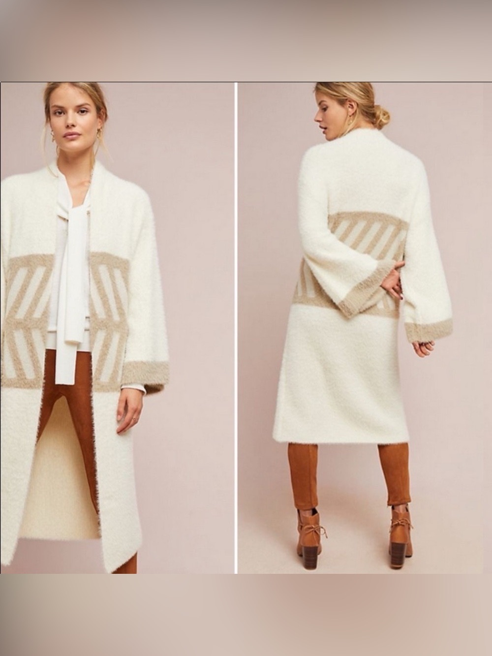 By Anthropologie Merzouga Fuzzy Knit Open Front Cardigan, One Size